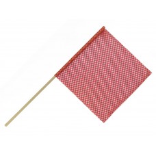 18" X 18" Safety Flag Mesh W/ Wood Dowel Rod 5/8"  X 36" - Red